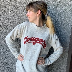Mock neck gray WSU cougs cougar sweater XS